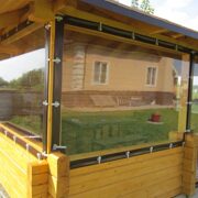 д. Кайгородово. Изготовлены и смонтированы мягкие окна на беседку из профилированного бруса.